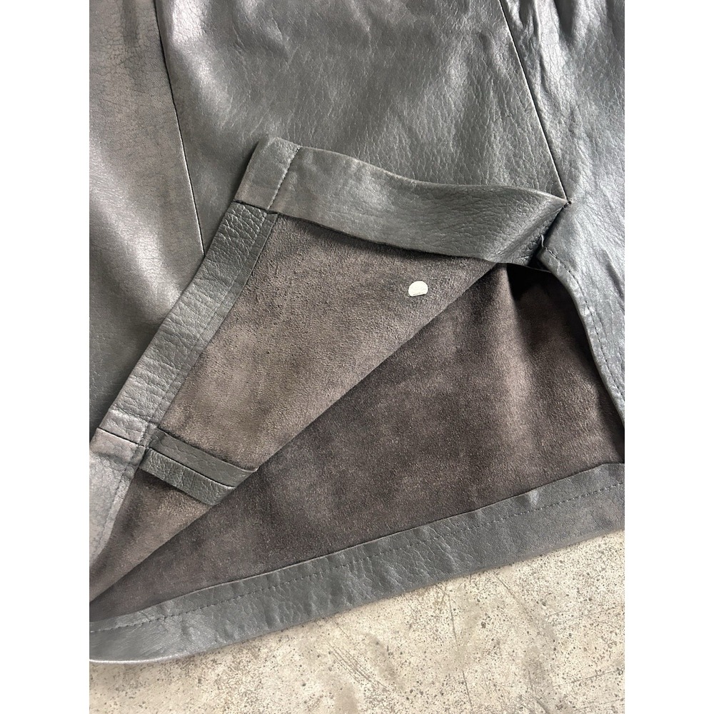 Maglia Vintage Dark Gray Leather Midi Pencil Skirt Size 8 USA Made - Picture 6 of 10